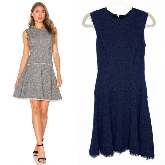 Rebecca Taylor Dresses & Skirts - Rebecca Taylor Stretch Tweed Navy Combo Sleeveless Mini Sheath Dress 0